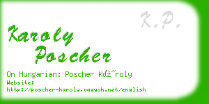 karoly poscher business card